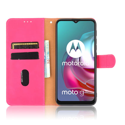 Silky Touch Leather Wallet Stand Shell Cover for Motorola Moto G30/G20 / G10