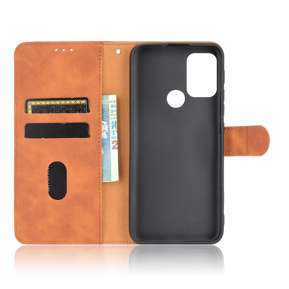 Silky Touch Leather Wallet Stand Shell Cover for Motorola Moto G30/G20 / G10