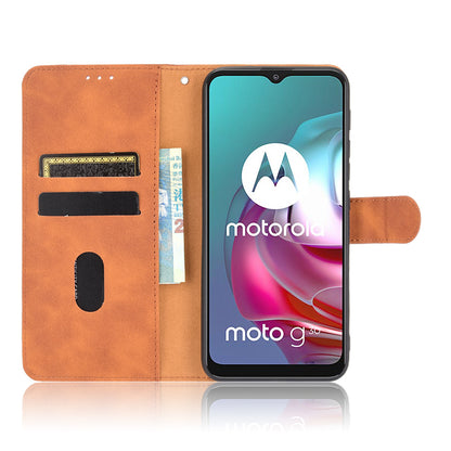 Silky Touch Leather Wallet Stand Shell Cover for Motorola Moto G30/G20 / G10