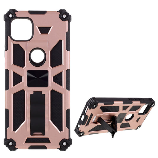 Armor Shockproof Kickstand PC TPU Phone Case with Magnetic Metal Sheet for Motorola One 5G Ace