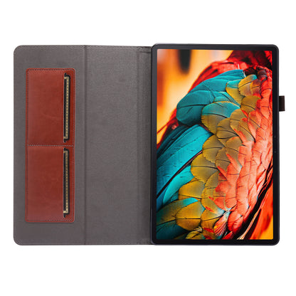 Crazy Horse Texture Two-Fold Design Leather Case for Lenovo Tab P11 / P11 5G 11-inch TB-J606F / J606X