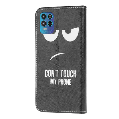 Pattern Printing Wallet Design Cross Texture Leather Phone Protective Case with Stand for Motorola Moto G100/Edge S