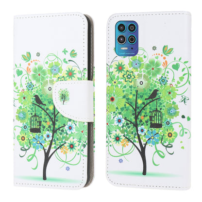 Pattern Printing Wallet Design Cross Texture Leather Phone Protective Case with Stand for Motorola Moto G100/Edge S