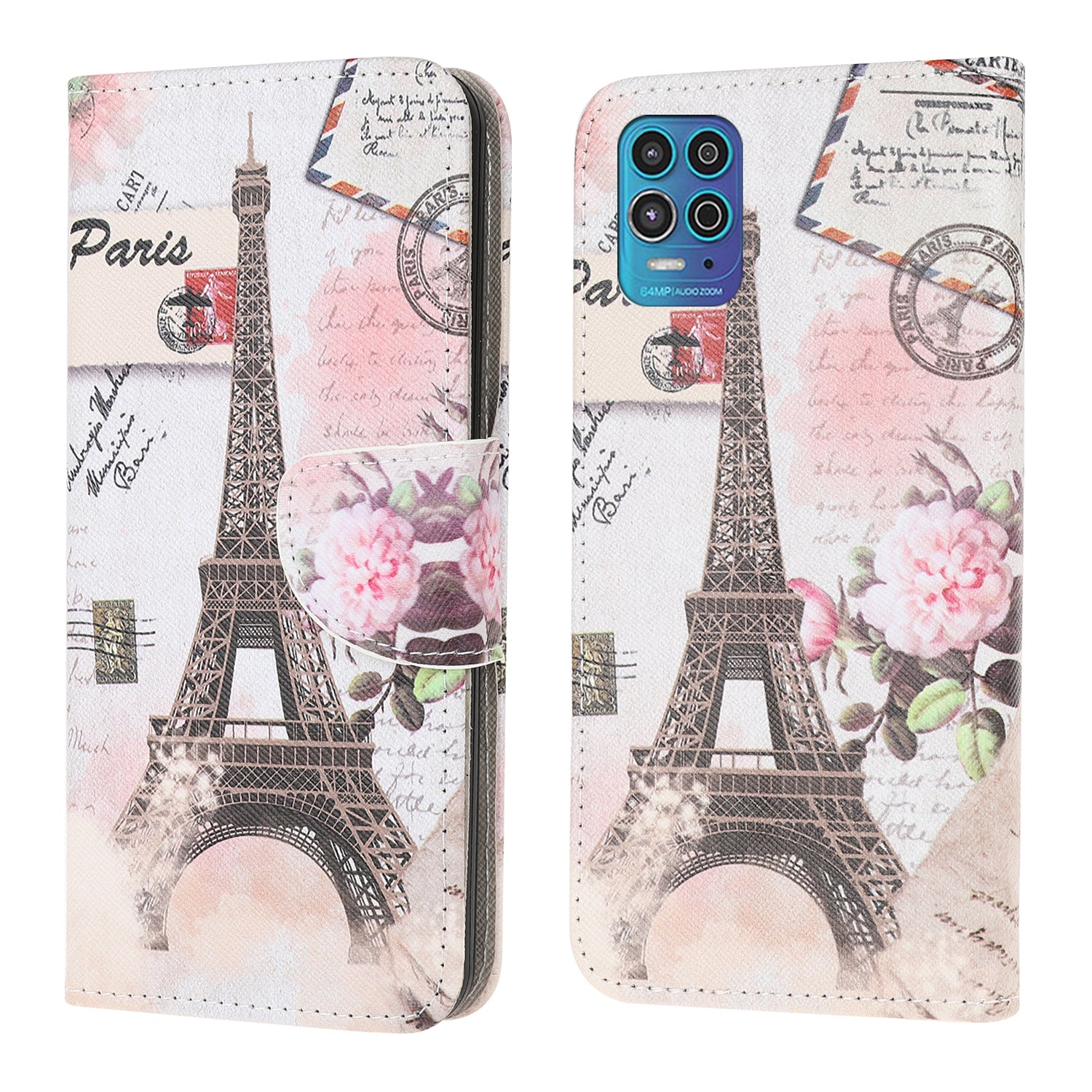 Pattern Printing Wallet Design Cross Texture Leather Phone Protective Case with Stand for Motorola Moto G100/Edge S