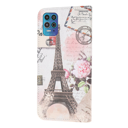 Pattern Printing Wallet Design Cross Texture Leather Phone Protective Case with Stand for Motorola Moto G100/Edge S