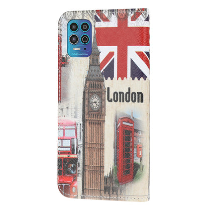 Pattern Printing Wallet Design Cross Texture Leather Phone Protective Case with Stand for Motorola Moto G100/Edge S