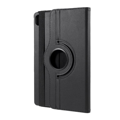 360 Degrees Rotating Stand Leather Case for Lenovo Tab P11 / P11 5G 11 inch TB-J606F / J606X- Black