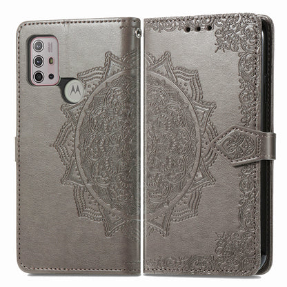 Embossed Mandala Flower Wallet Leather Stand Shell for Motorola Moto G30