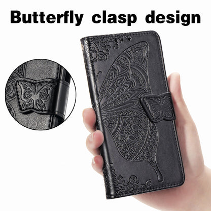 Imprint Big Butterfly Leather Wallet Phone Shell for Motorola Moto G10/G20