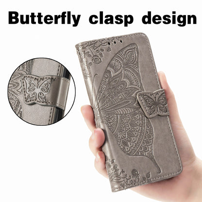 Imprint Big Butterfly Leather Wallet Phone Shell for Motorola Moto G10/G20