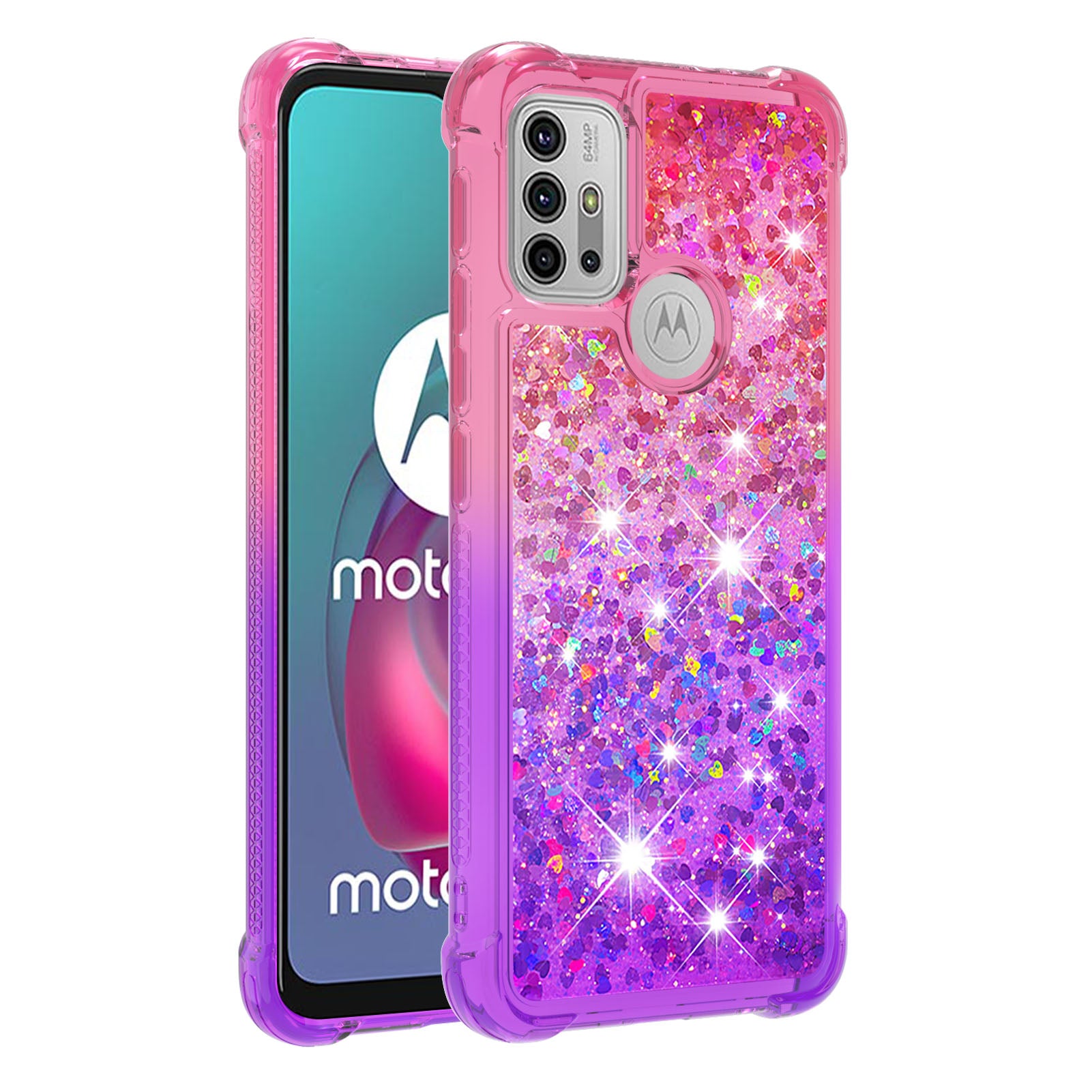 Shockproof Gradient Glitter Sequins Quicksand TPU Phone Case for Motorola Moto G30/G20 / G10