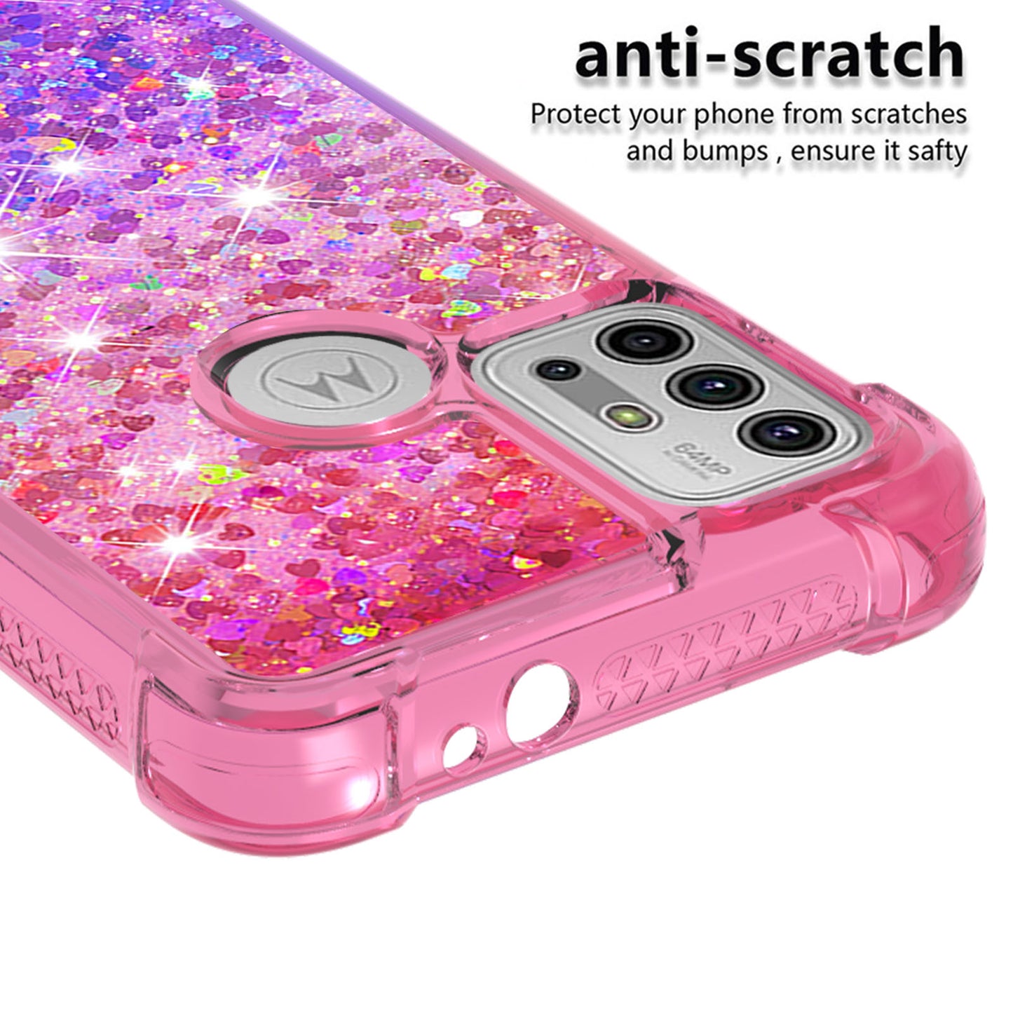 Shockproof Gradient Glitter Sequins Quicksand TPU Phone Case for Motorola Moto G30/G20 / G10