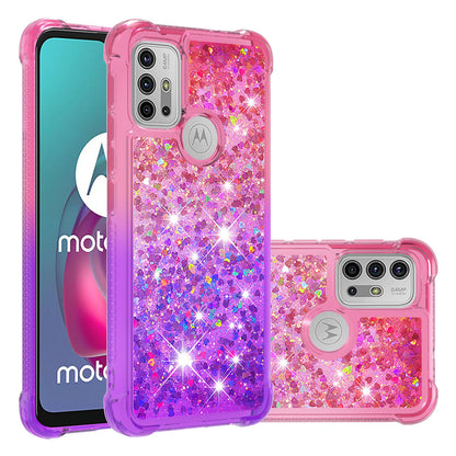 Shockproof Gradient Glitter Sequins Quicksand TPU Phone Case for Motorola Moto G30/G20 / G10