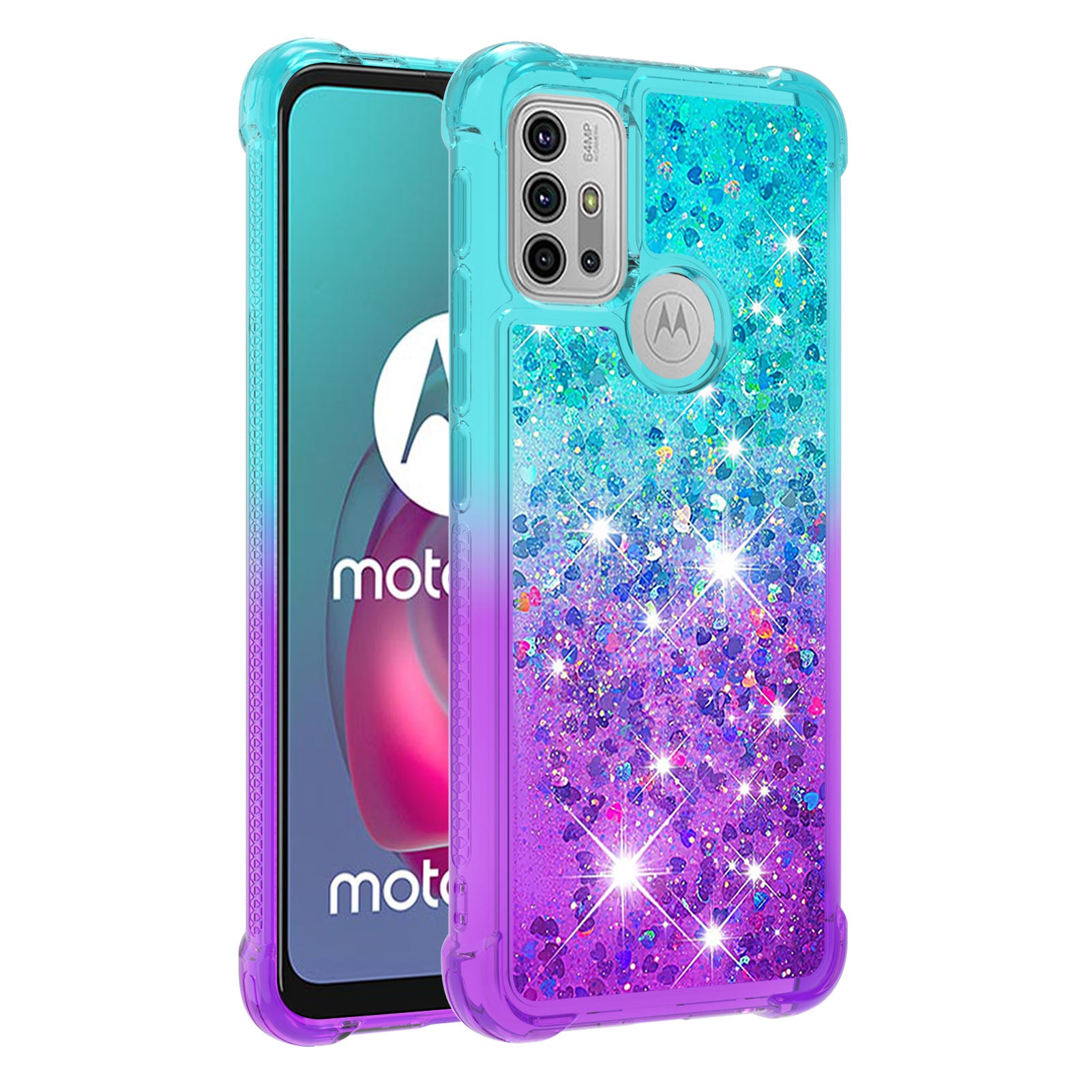 Shockproof Gradient Glitter Sequins Quicksand TPU Phone Case for Motorola Moto G30/G20 / G10