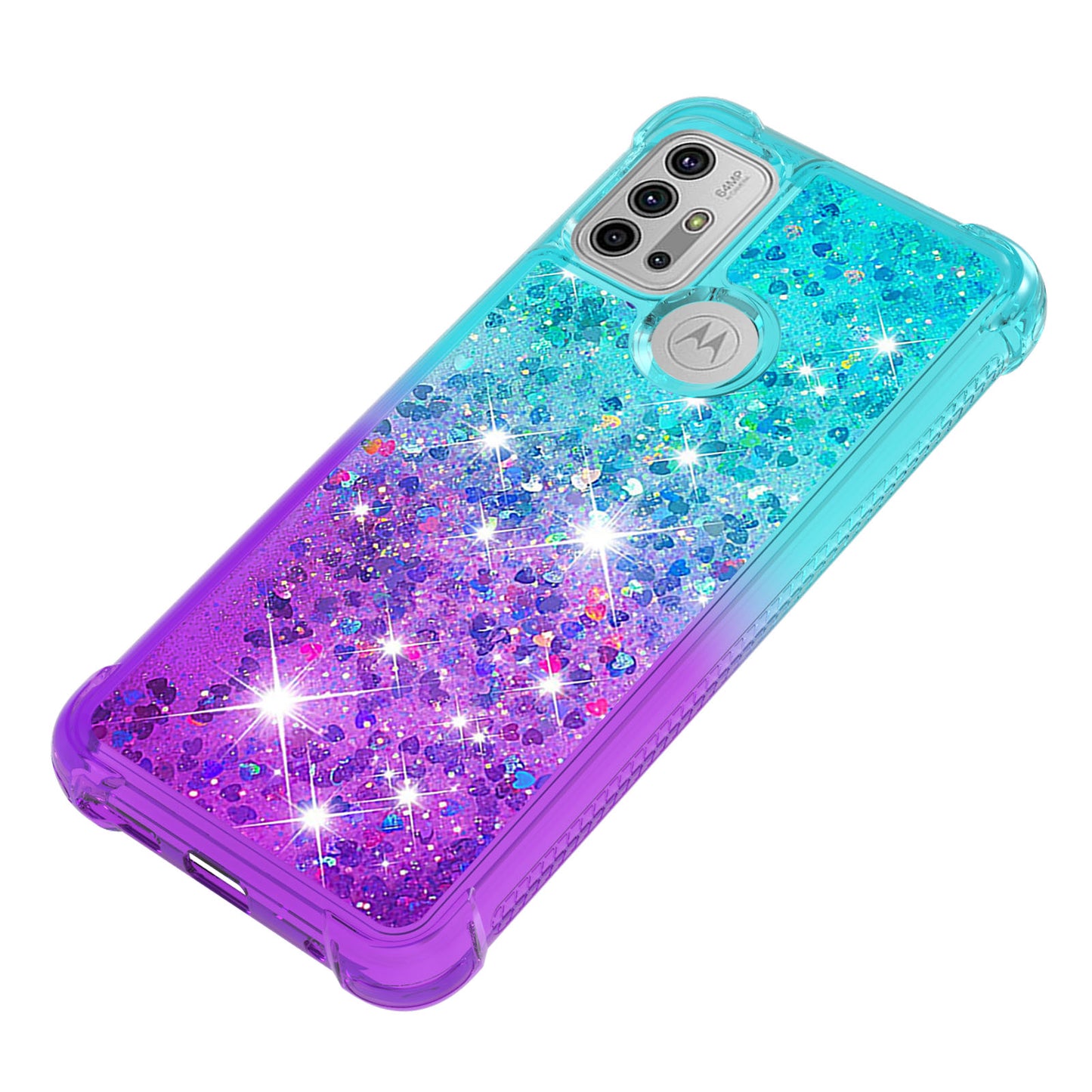 Shockproof Gradient Glitter Sequins Quicksand TPU Phone Case for Motorola Moto G30/G20 / G10