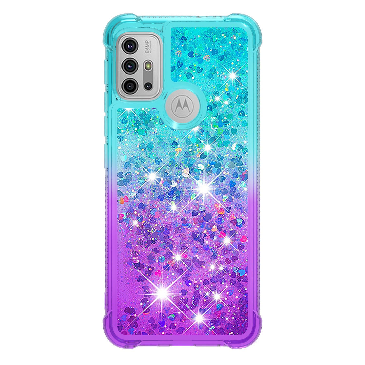 Shockproof Gradient Glitter Sequins Quicksand TPU Phone Case for Motorola Moto G30/G20 / G10