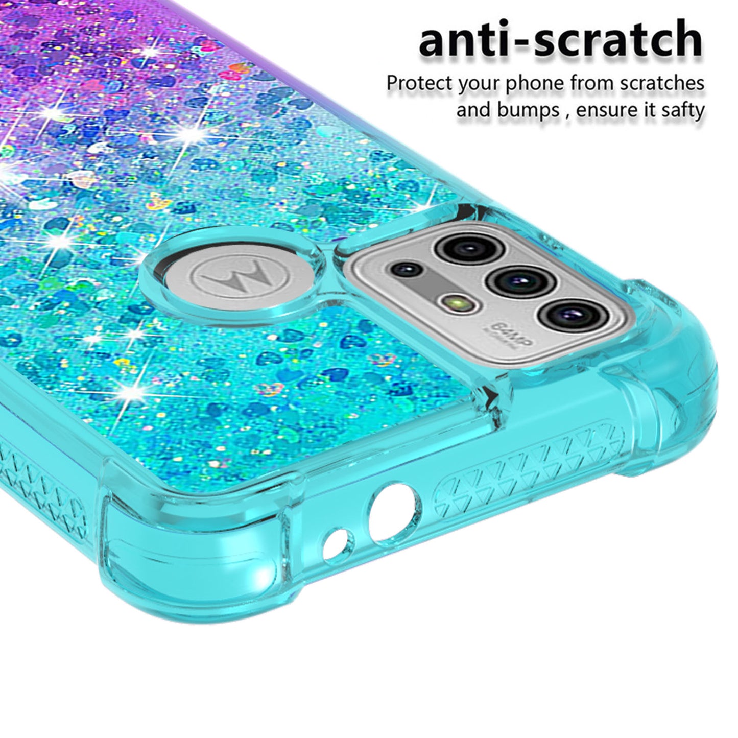 Shockproof Gradient Glitter Sequins Quicksand TPU Phone Case for Motorola Moto G30/G20 / G10