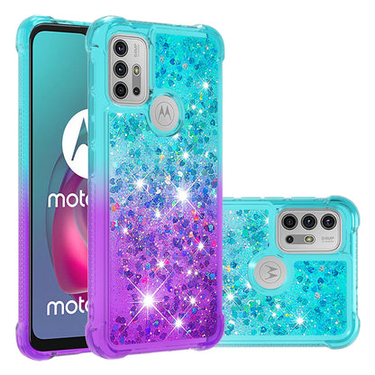 Shockproof Gradient Glitter Sequins Quicksand TPU Phone Case for Motorola Moto G30/G20 / G10