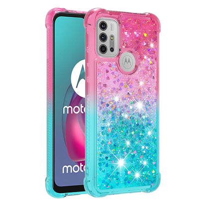 Shockproof Gradient Glitter Sequins Quicksand TPU Phone Case for Motorola Moto G30/G20 / G10