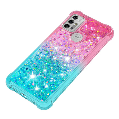 Shockproof Gradient Glitter Sequins Quicksand TPU Phone Case for Motorola Moto G30/G20 / G10