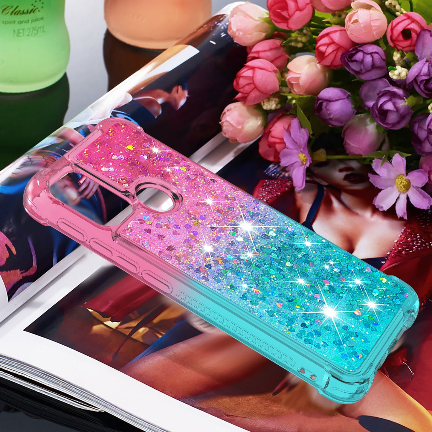 Shockproof Gradient Glitter Sequins Quicksand TPU Phone Case for Motorola Moto G30/G20 / G10