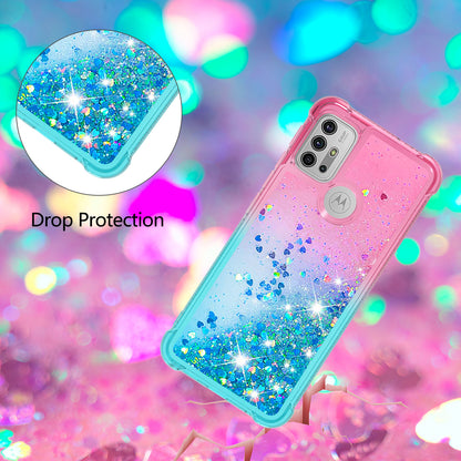 Shockproof Gradient Glitter Sequins Quicksand TPU Phone Case for Motorola Moto G30/G20 / G10