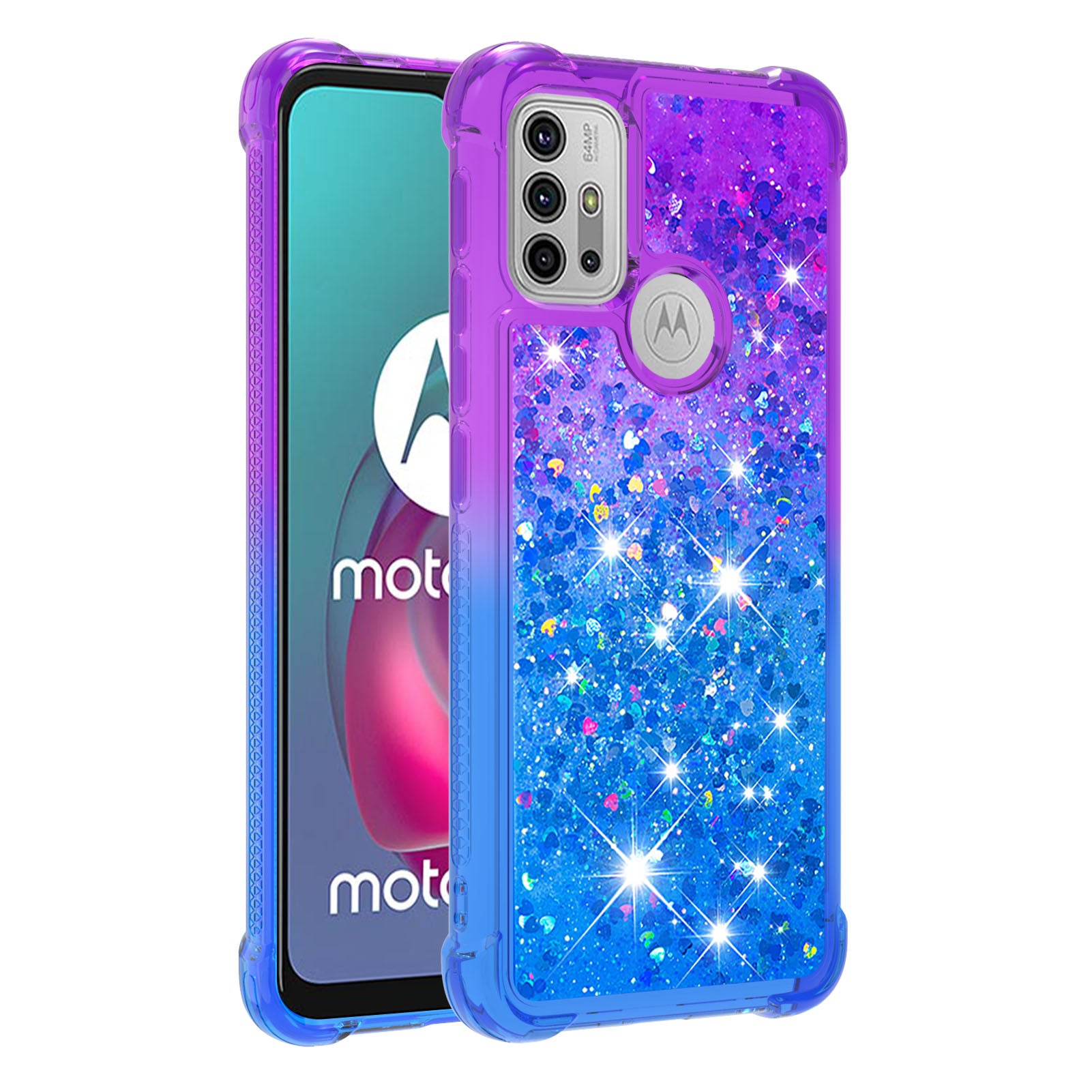 Shockproof Gradient Glitter Sequins Quicksand TPU Phone Case for Motorola Moto G30/G20 / G10