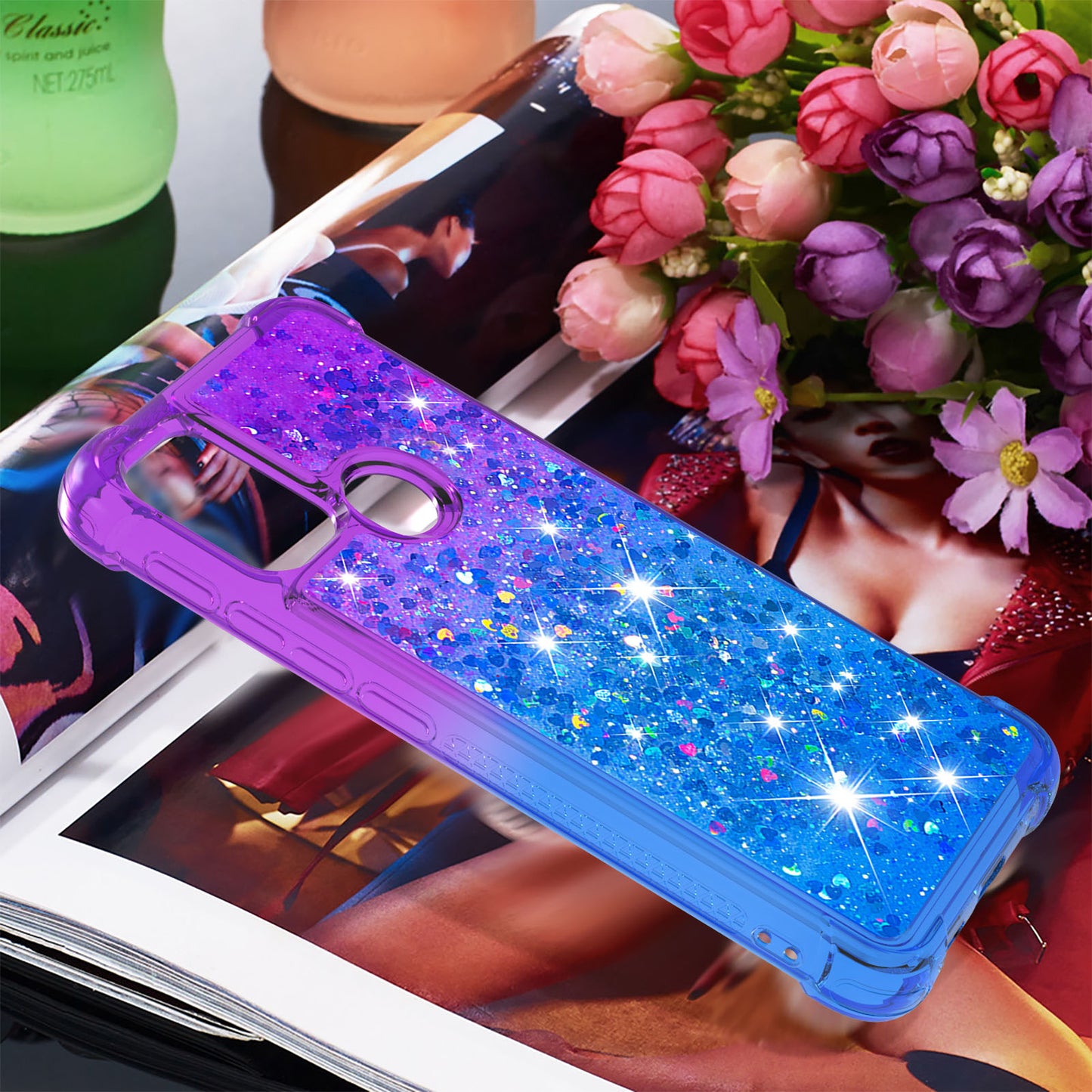 Shockproof Gradient Glitter Sequins Quicksand TPU Phone Case for Motorola Moto G30/G20 / G10