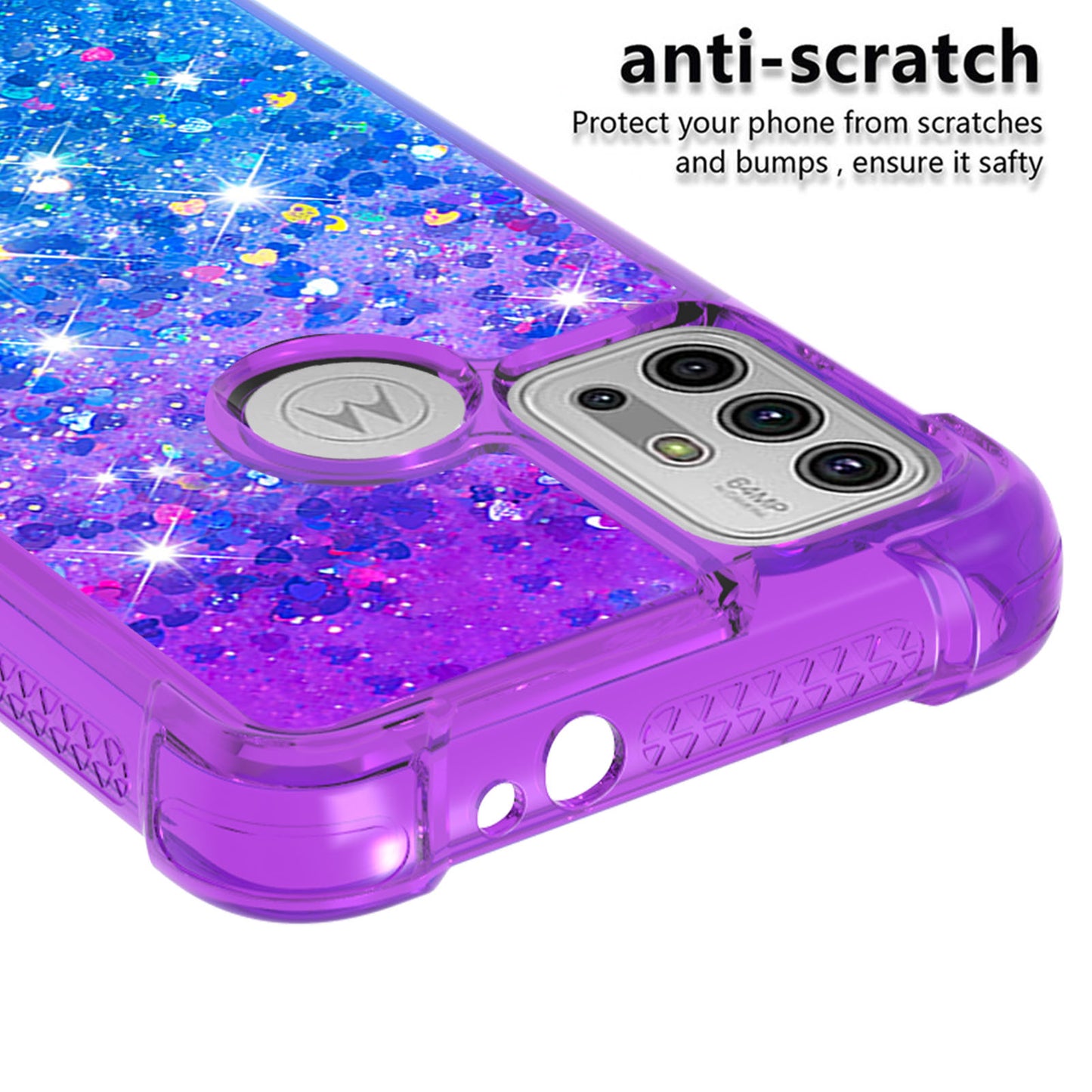 Shockproof Gradient Glitter Sequins Quicksand TPU Phone Case for Motorola Moto G30/G20 / G10