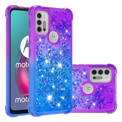 Shockproof Gradient Glitter Sequins Quicksand TPU Phone Case for Motorola Moto G30/G20 / G10