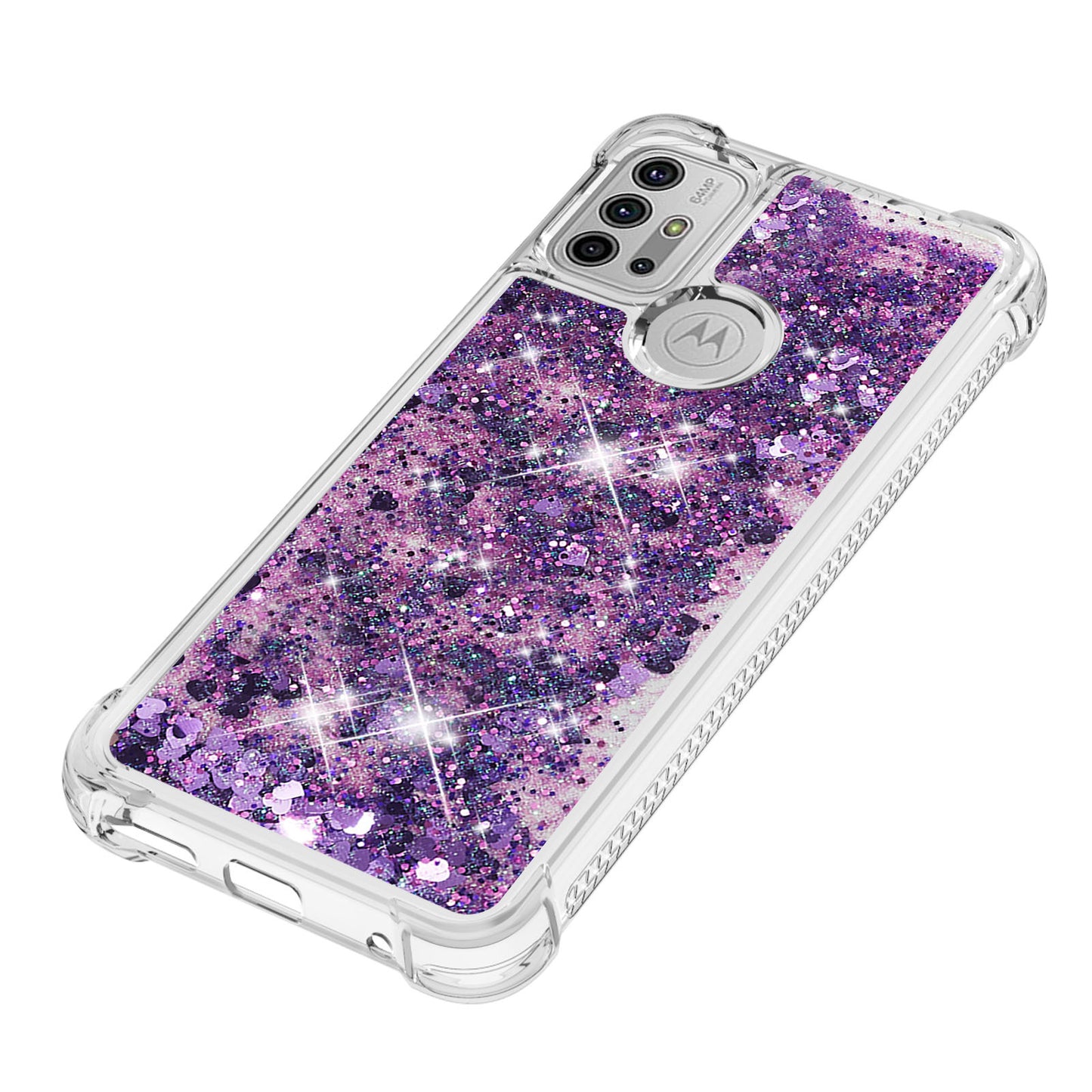 Moving Shiny Quicksand Glitter Reinforced Corners TPU Shell Cover for Motorola Moto G30/G20 /G10