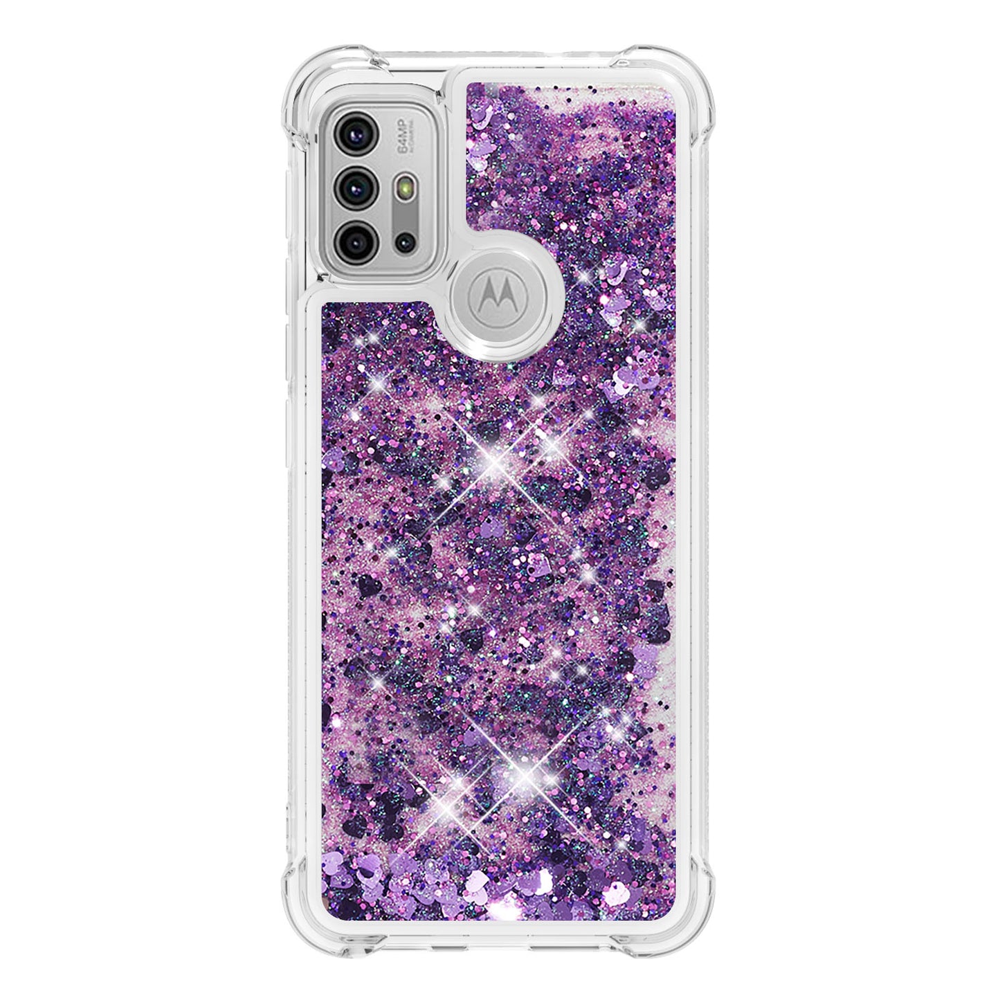 Moving Shiny Quicksand Glitter Reinforced Corners TPU Shell Cover for Motorola Moto G30/G20 /G10