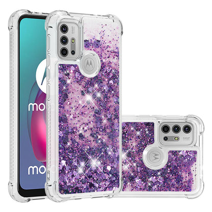 Moving Shiny Quicksand Glitter Reinforced Corners TPU Shell Cover for Motorola Moto G30/G20 /G10