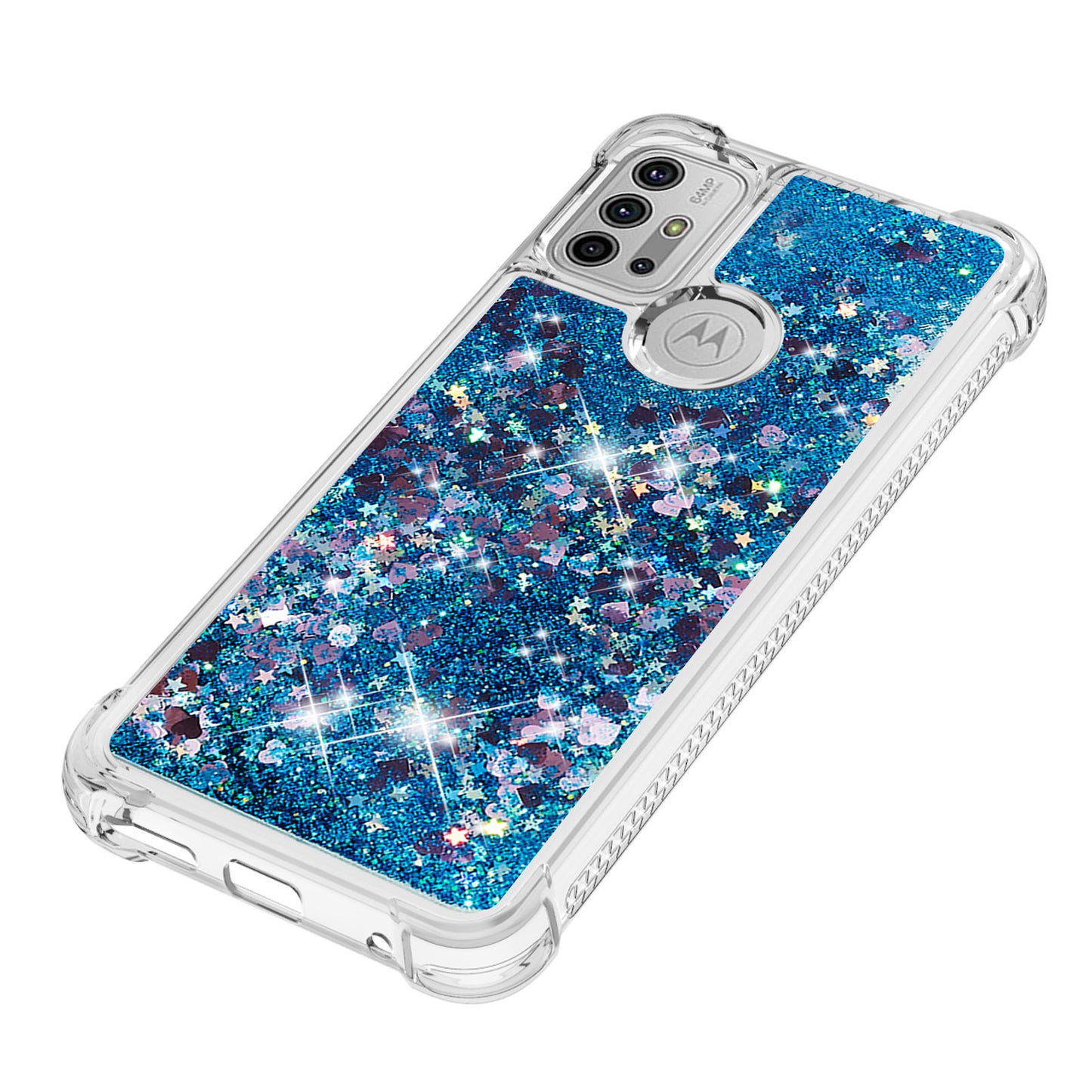 Moving Shiny Quicksand Glitter Reinforced Corners TPU Shell Cover for Motorola Moto G30/G20 /G10