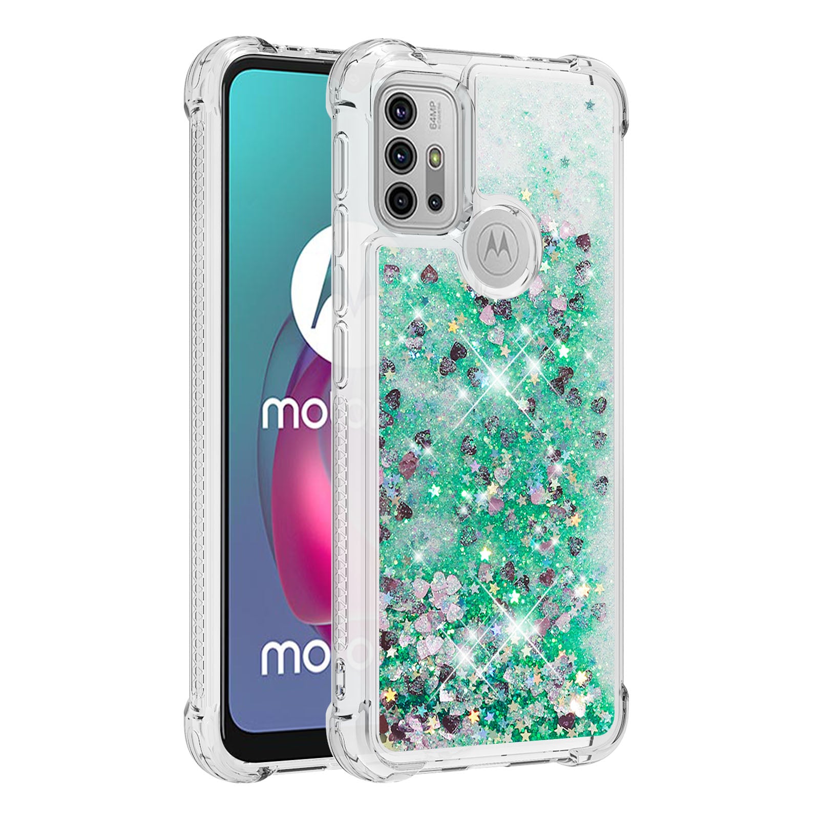 Moving Shiny Quicksand Glitter Reinforced Corners TPU Shell Cover for Motorola Moto G30/G20 /G10