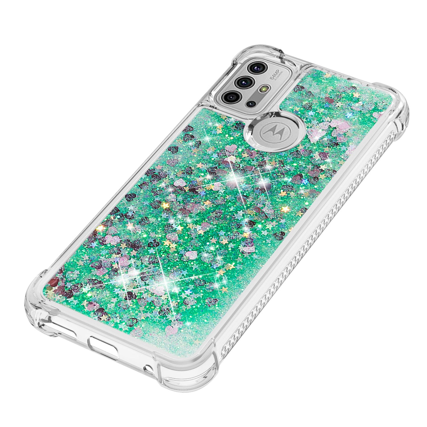 Moving Shiny Quicksand Glitter Reinforced Corners TPU Shell Cover for Motorola Moto G30/G20 /G10