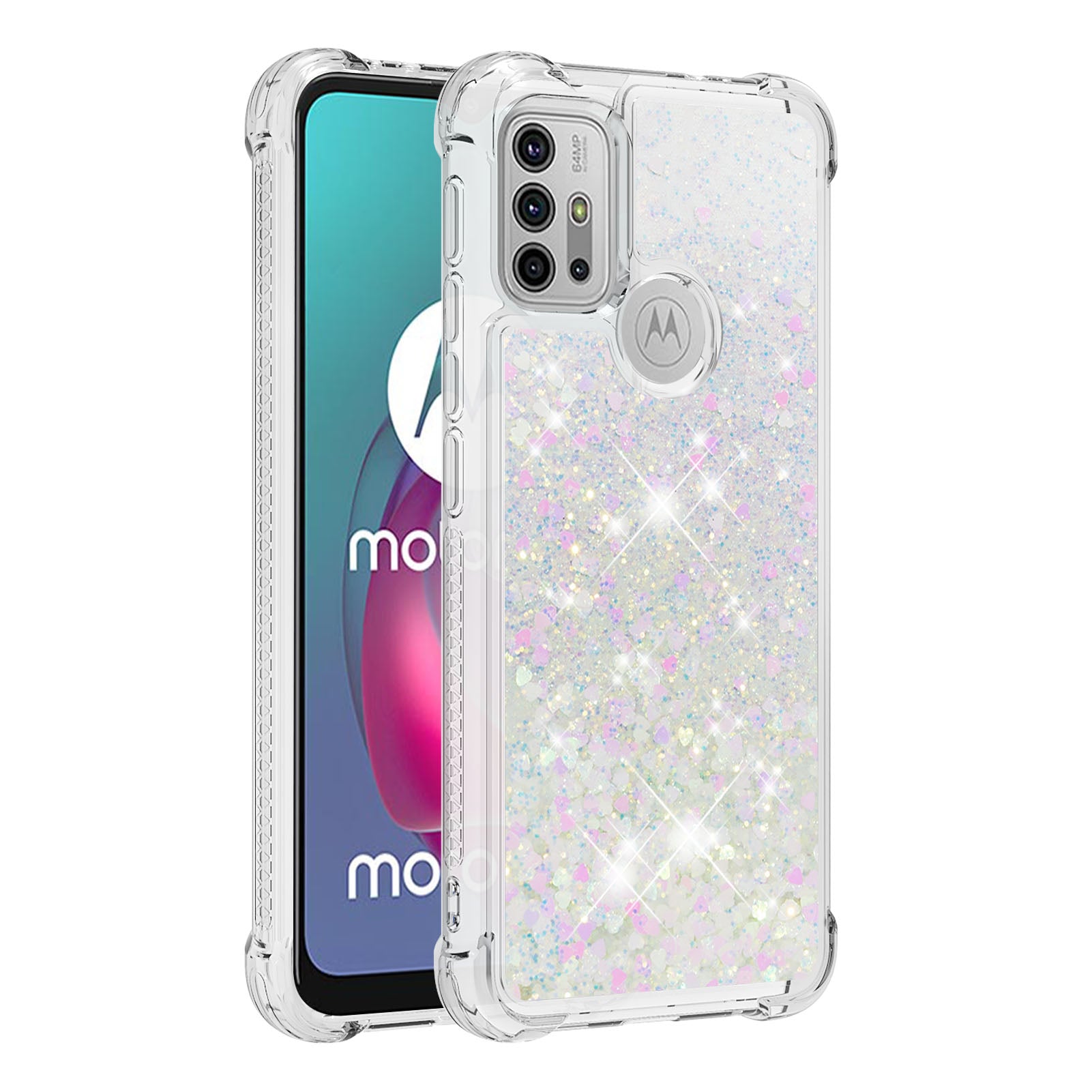 Moving Shiny Quicksand Glitter Reinforced Corners TPU Shell Cover for Motorola Moto G30/G20 /G10