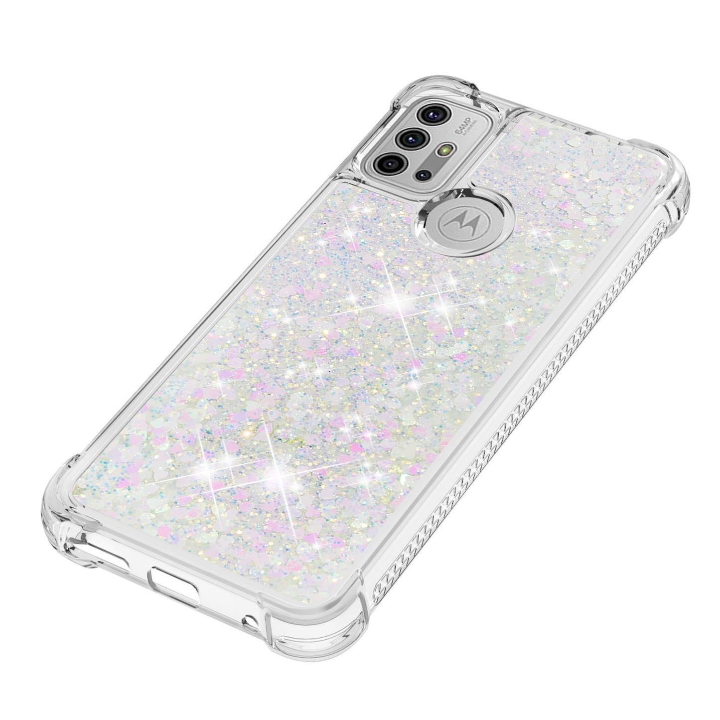 Moving Shiny Quicksand Glitter Reinforced Corners TPU Shell Cover for Motorola Moto G30/G20 /G10