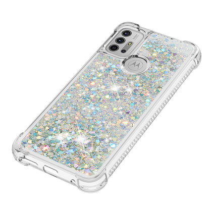 Moving Shiny Quicksand Glitter Reinforced Corners TPU Shell Cover for Motorola Moto G30/G20 /G10