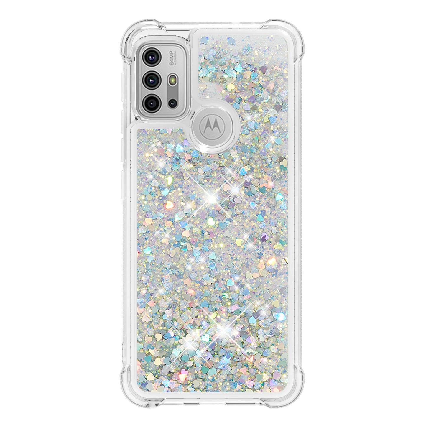 Moving Shiny Quicksand Glitter Reinforced Corners TPU Shell Cover for Motorola Moto G30/G20 /G10