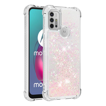 Moving Shiny Quicksand Glitter Reinforced Corners TPU Shell Cover for Motorola Moto G30/G20 /G10