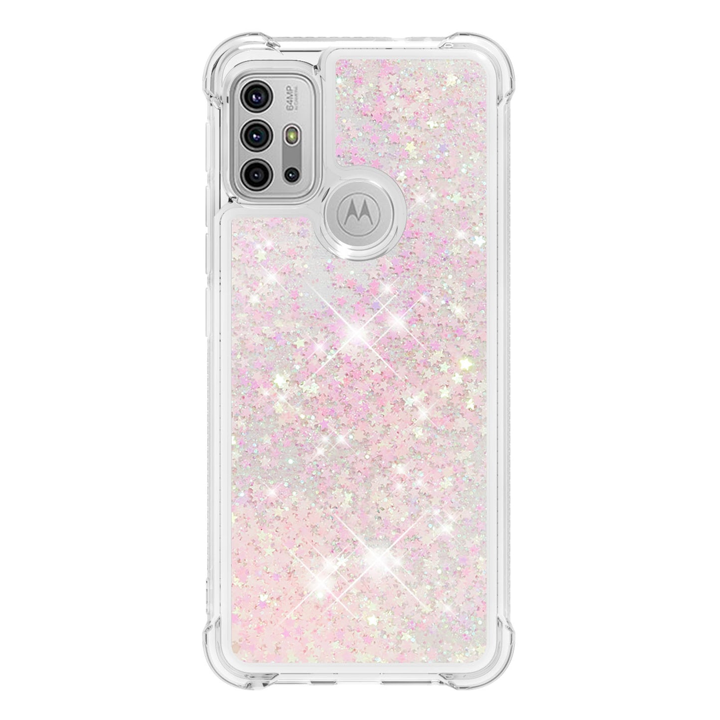 Moving Shiny Quicksand Glitter Reinforced Corners TPU Shell Cover for Motorola Moto G30/G20 /G10