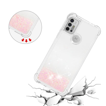 Moving Shiny Quicksand Glitter Reinforced Corners TPU Shell Cover for Motorola Moto G30/G20 /G10