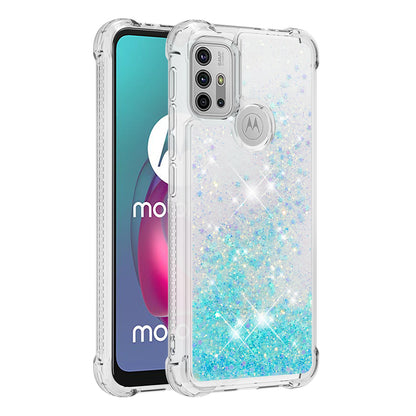 Moving Shiny Quicksand Glitter Reinforced Corners TPU Shell Cover for Motorola Moto G30/G20 /G10