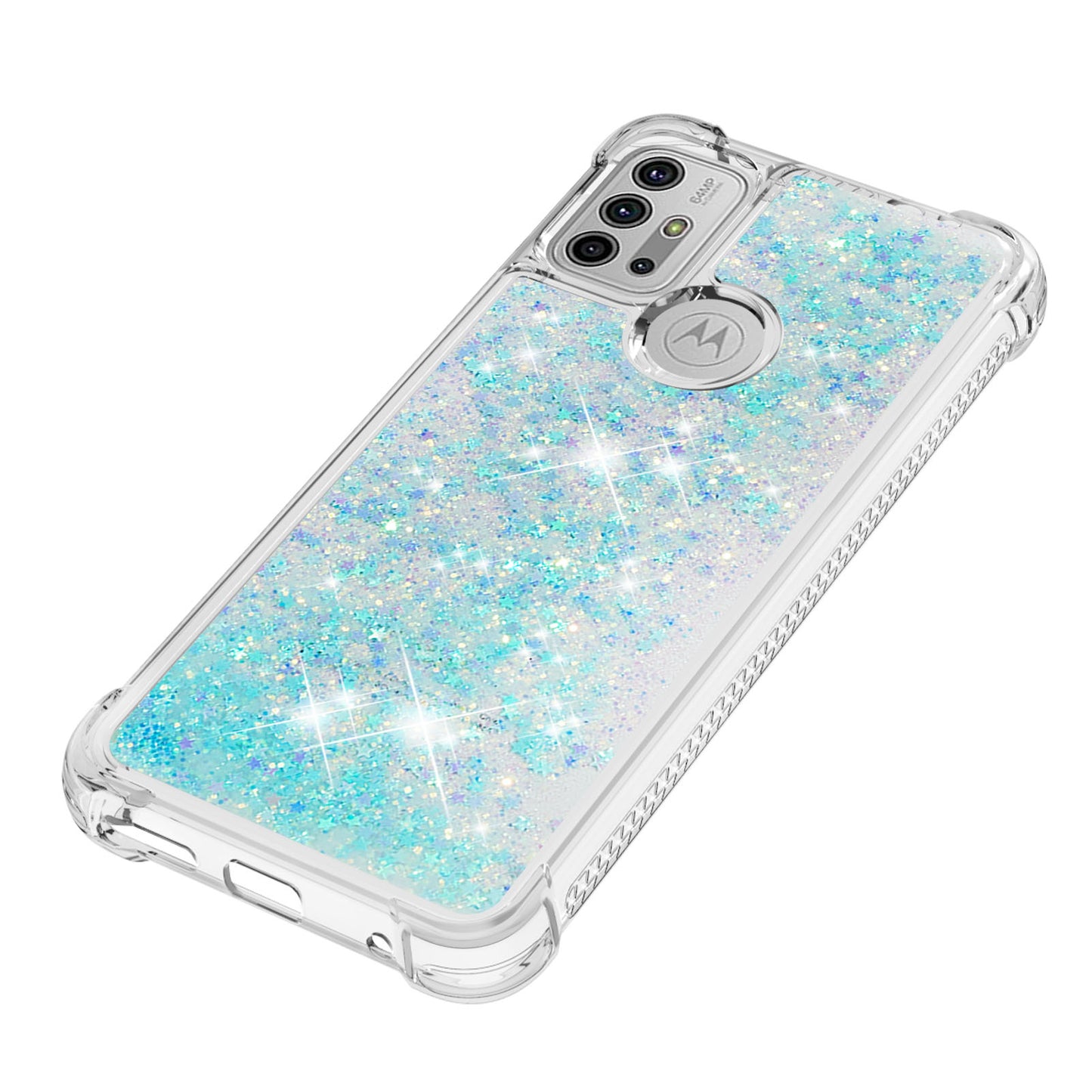 Moving Shiny Quicksand Glitter Reinforced Corners TPU Shell Cover for Motorola Moto G30/G20 /G10