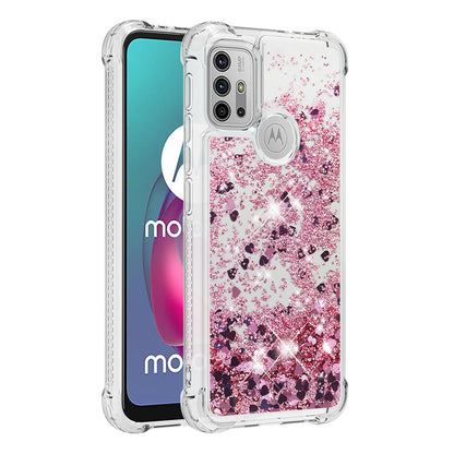 Moving Shiny Quicksand Glitter Reinforced Corners TPU Shell Cover for Motorola Moto G30/G20 /G10