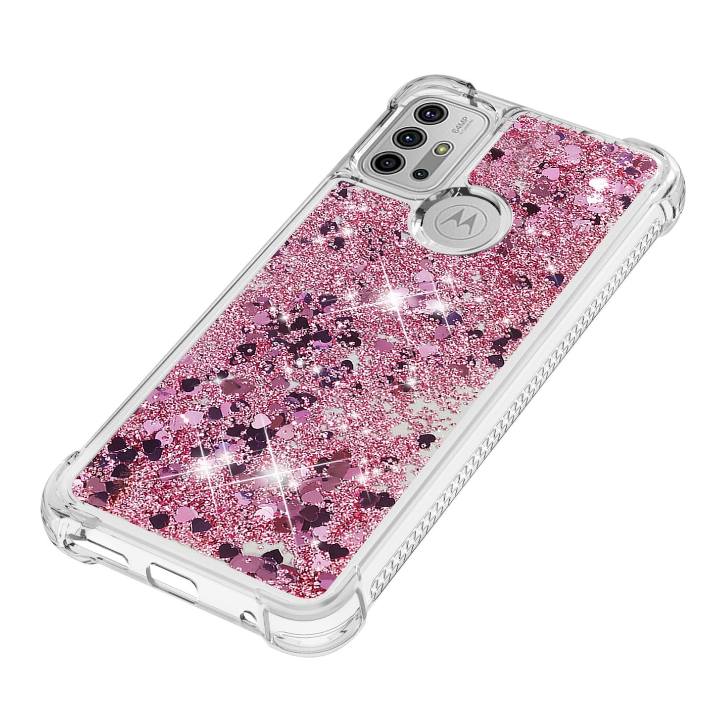 Moving Shiny Quicksand Glitter Reinforced Corners TPU Shell Cover for Motorola Moto G30/G20 /G10