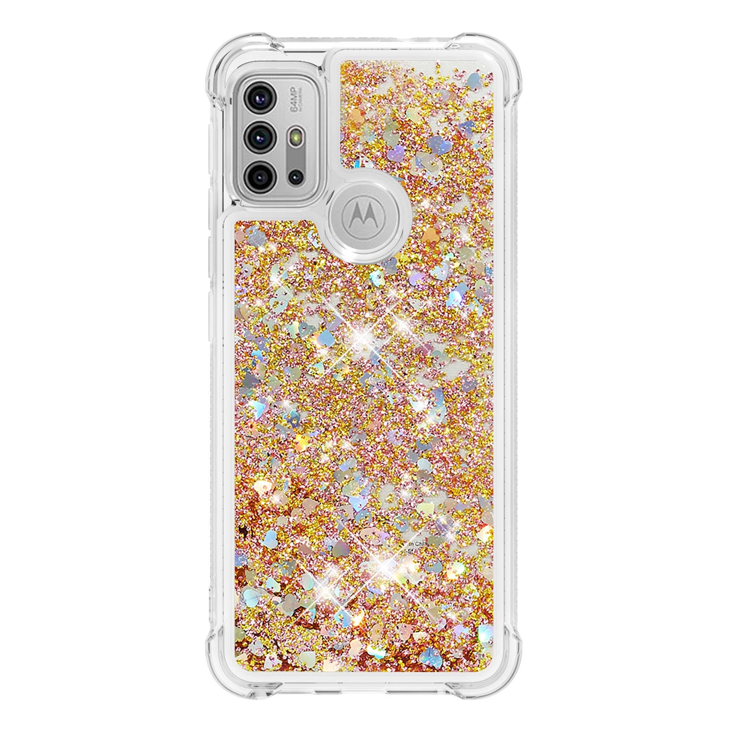 Moving Shiny Quicksand Glitter Reinforced Corners TPU Shell Cover for Motorola Moto G30/G20 /G10