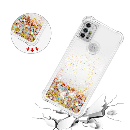 Moving Shiny Quicksand Glitter Reinforced Corners TPU Shell Cover for Motorola Moto G30/G20 /G10