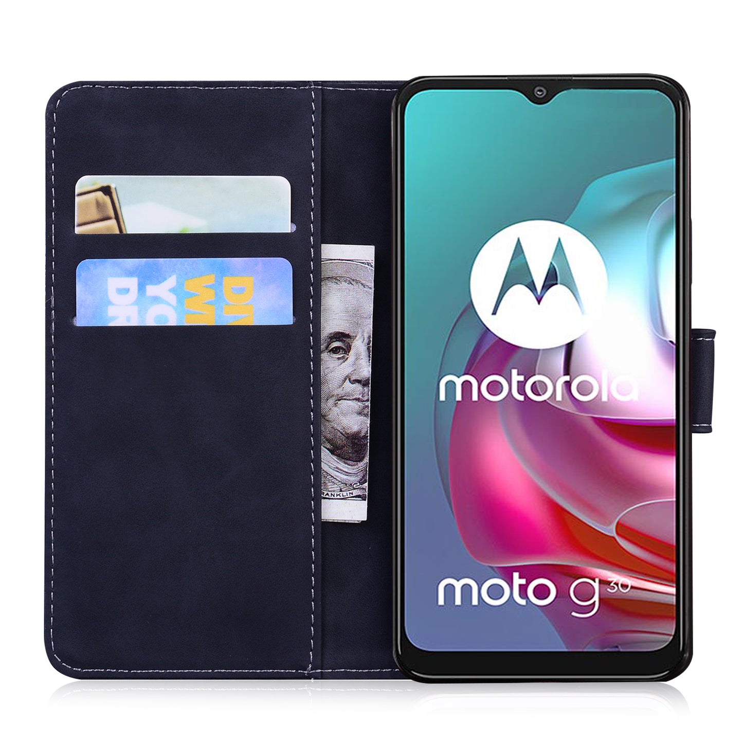 Wallet Stand Full Protection Flip Leather Phone Case for Motorola Moto G30/G20 / Motorola Moto G10